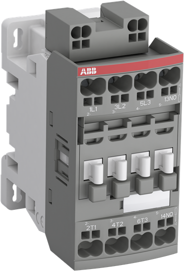 ABB AF09-30-10K-11 AF Auxiliary Block Contactor, 24 to 60 VAC/VDC V Coil, 3NO Contact, 3 Poles